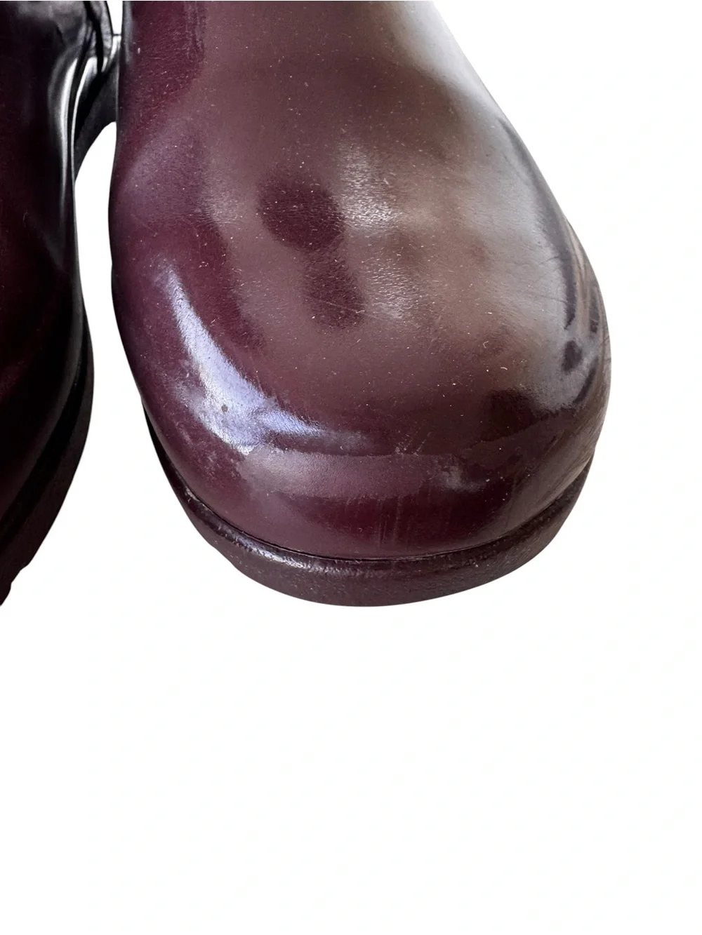 Hunter Burgundy Dark Plum Original Chelsea Waterproof Ankle Rain Boots Size 7.5